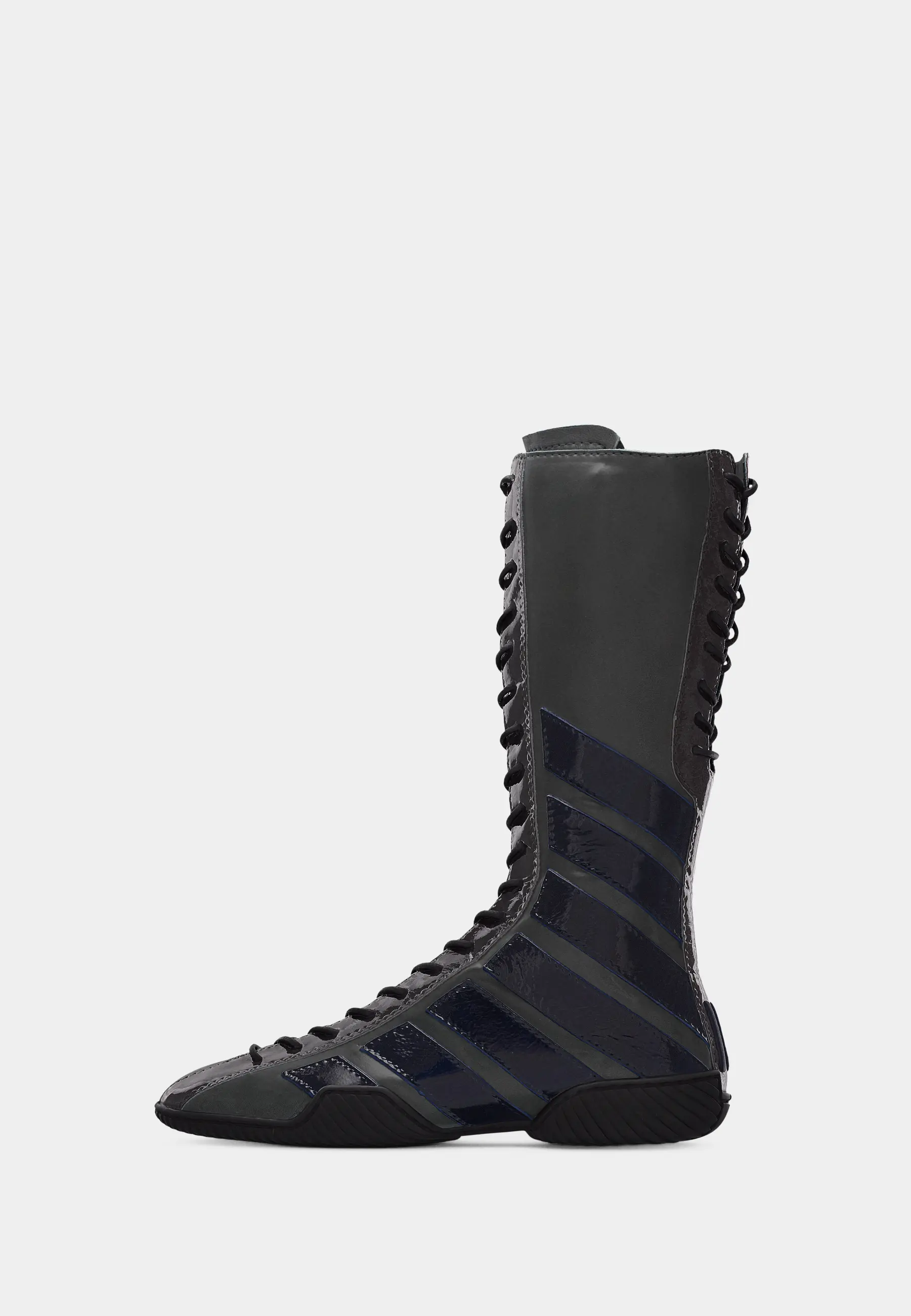 IMOGEN GREY NAVY LACE SNEAKER BOOTS