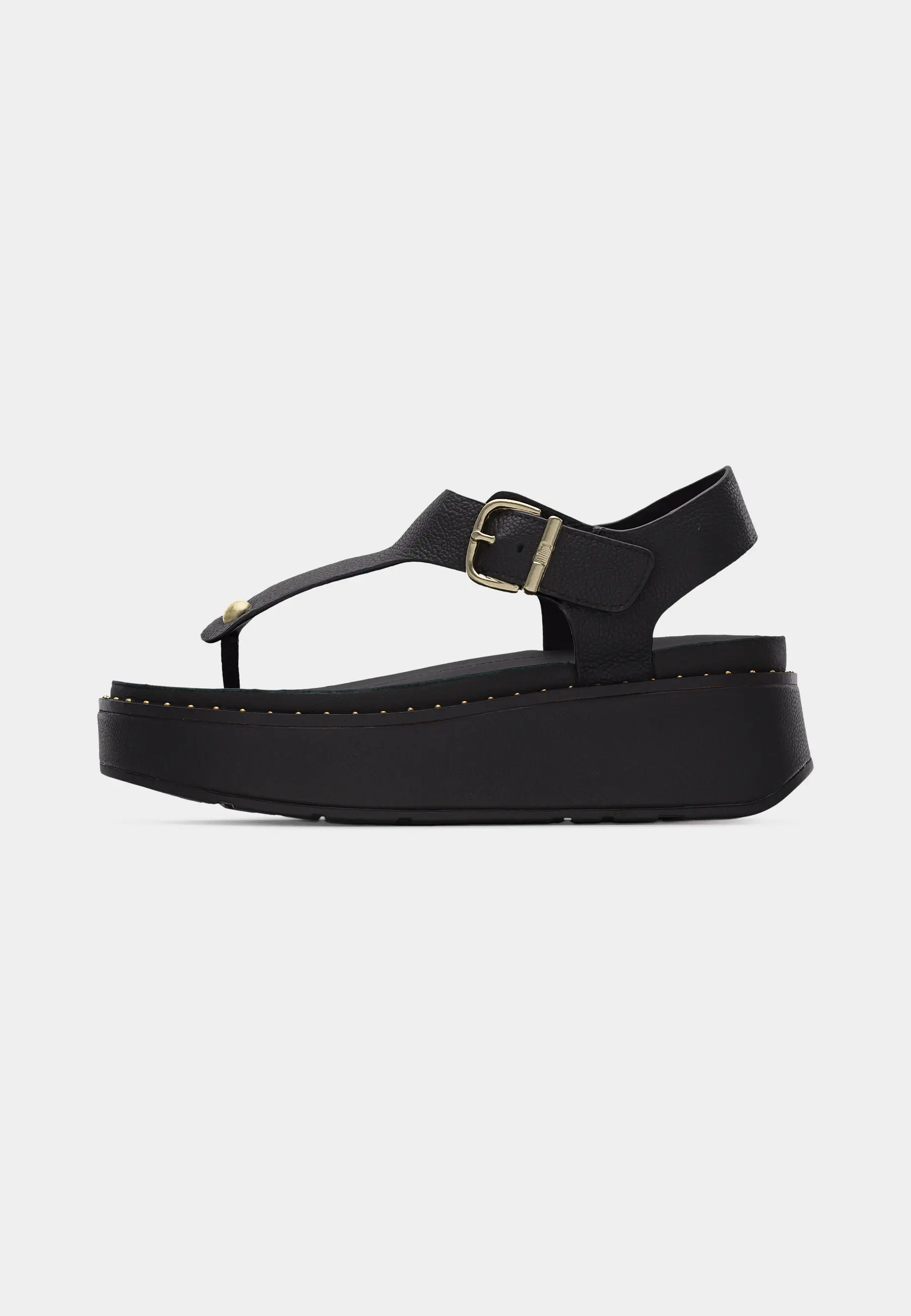 GEN-FF MAX BUCKLE TUMBLED-LEATHER TOE-POST SANDALS