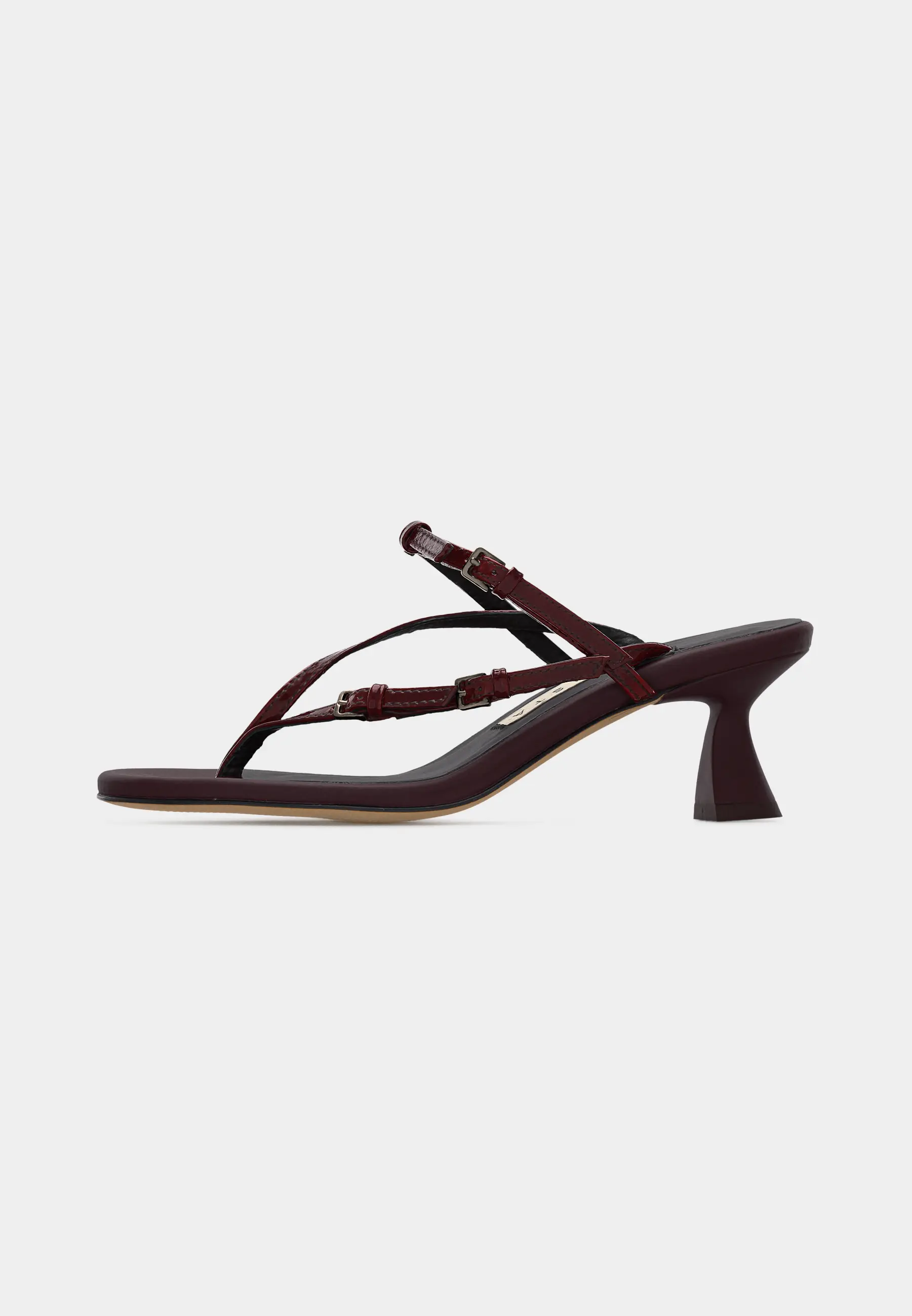 Abisai Burgundy Mini Buckled Sandals