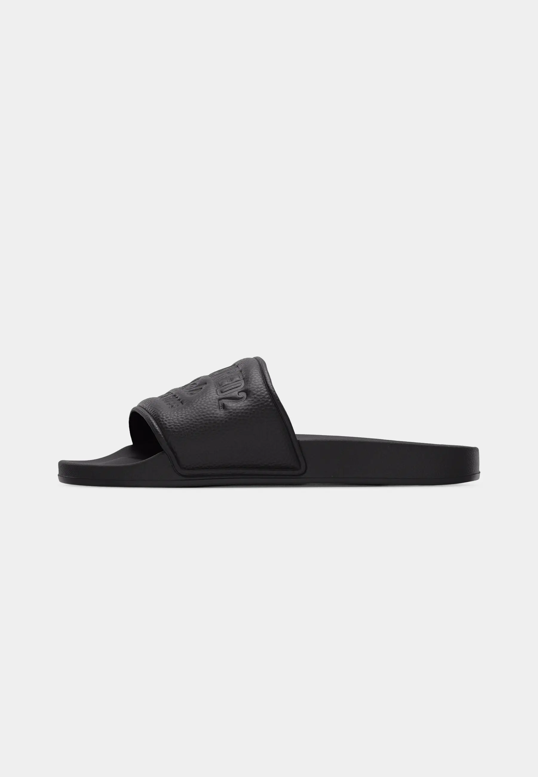 FLAT SANDALS - SIMIL PELLE+LOGO REBELS - NERO