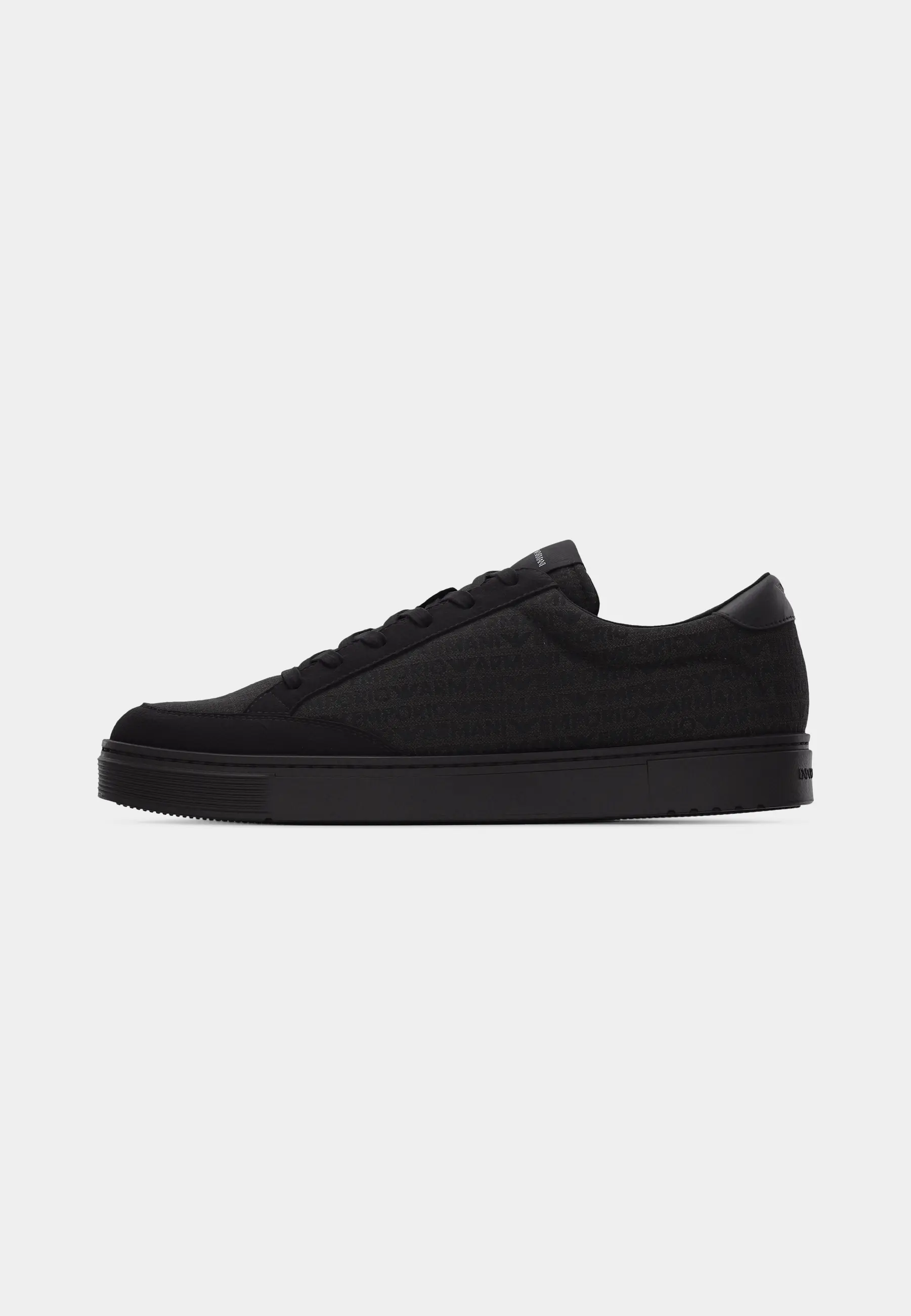 SNEAKER RUNN COW SUEDE+ALLOVER LOGO FABRIC+PU