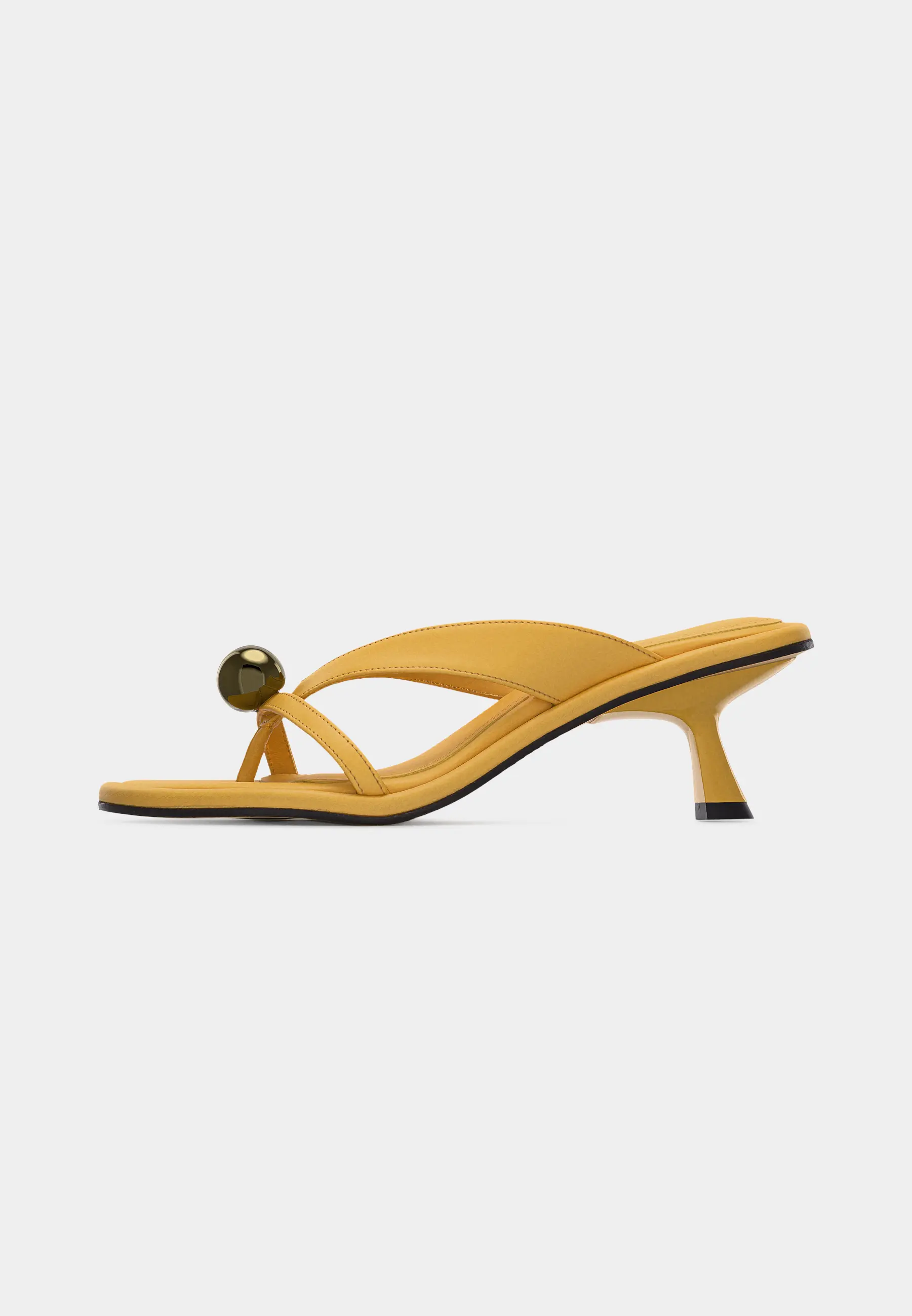 ESTELA | LEATHER | LIGHT YELLOW woman leather sandals 6cm with embellishment
